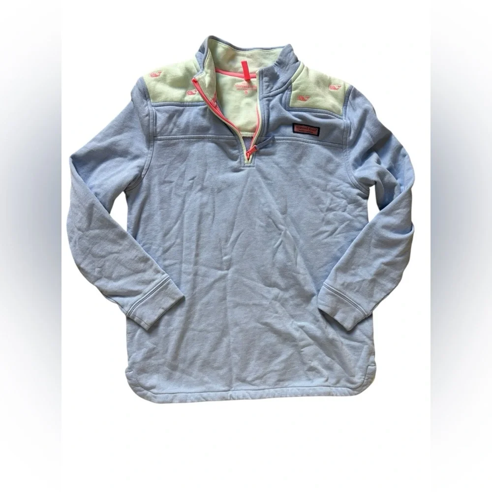 Vineyard Vines Pullover Kids youth XL 16 Multicolor Pastel 1/4 Zip Girl Purple✅